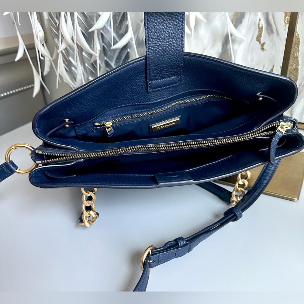 EUC TORY BURCH RARE MASON TRIPLE-COMPARTMENT SATCHEL with COA - Picture 10 of 15